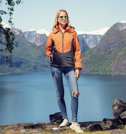 Scandinavian Explorer softshelljakke lady rustorange/grå