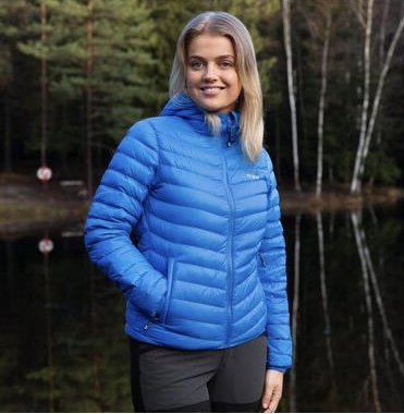 Scandinavian Explorer dunjakke lady blå med hette